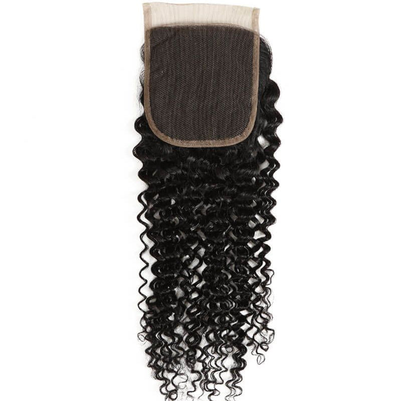 VIYA Curly 1 Pcs HD Lace Closure Natural Black Human Virgin Hair