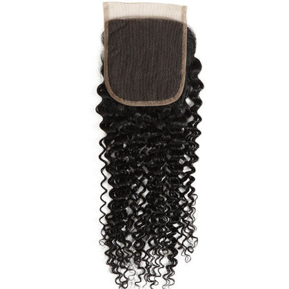 VIYA Curly 1 Pcs HD Lace Closure Natural Black Human Virgin Hair