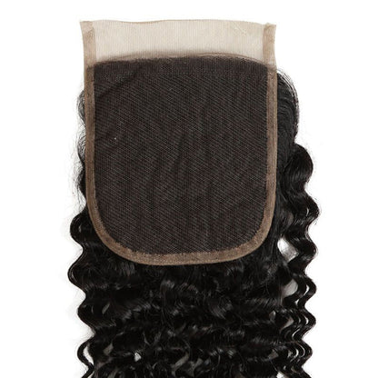 VIYA Curly 1 Pcs HD Lace Closure Natural Black Human Virgin Hair