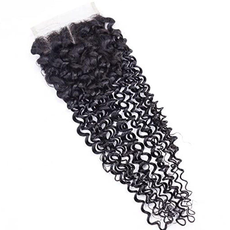 VIYA Curly 1 Pcs HD Lace Closure Natural Black Human Virgin Hair