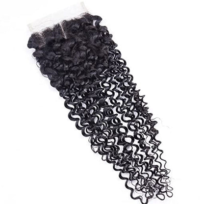 VIYA Curly 1 Pcs HD Lace Closure Natural Black Human Virgin Hair