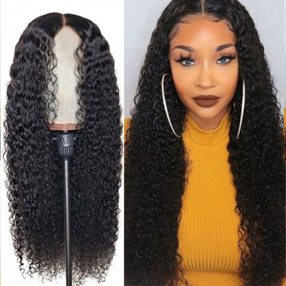 VIYA Curly 13x6 Lace Frontal Wig Natural Black Human Hair Wig