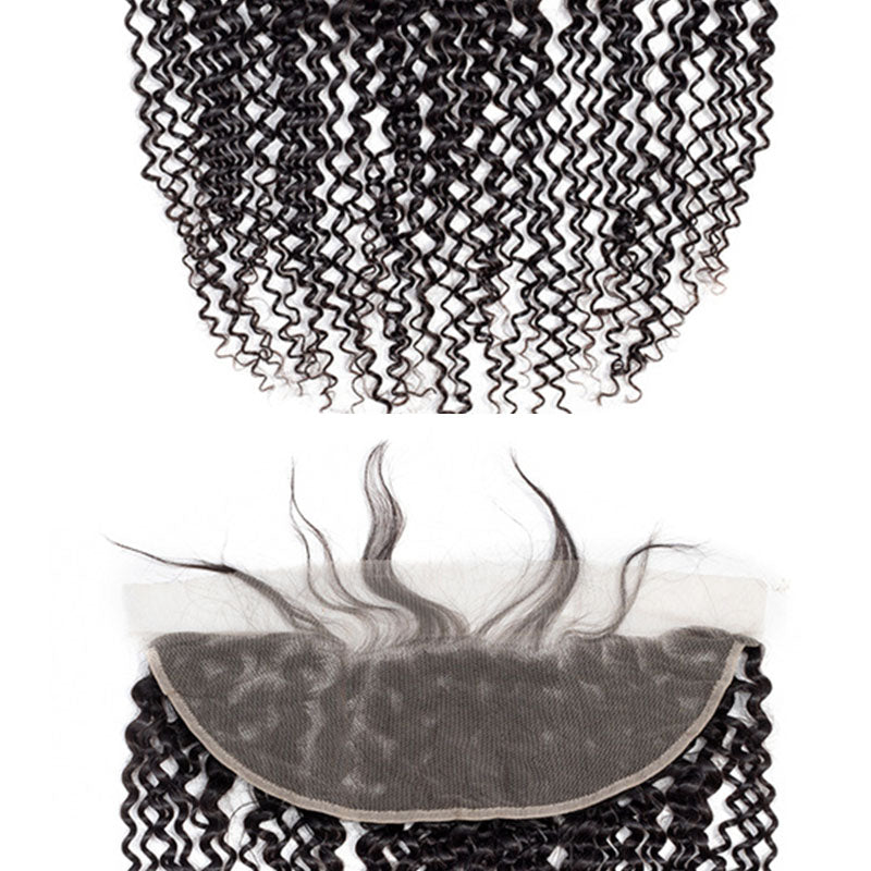 VIYA Curly 3 Bundles Hair Weft With 13x4 Lace Frontal Human Virgin Hair