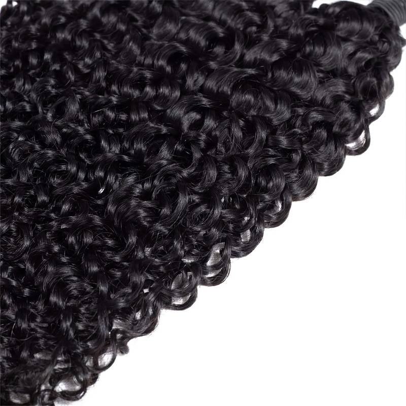 VIYA Curly 4 Pcs Bundles Hair Weft Natural Black Color Human Virgin Hair