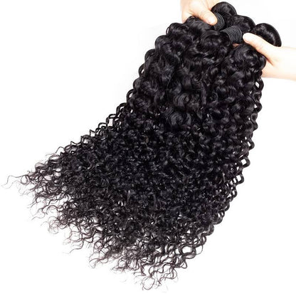VIYA Curly 4 Pcs Bundles Hair Weft Natural Black Color Human Virgin Hair