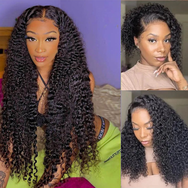 VIYA Curly 5x5 Lace Closure Wig Natural Black Human Hair Wig