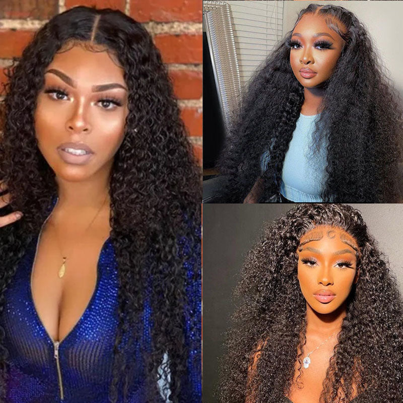 VIYA Curly 5x5 Lace Closure Wig Natural Black Human Hair Wig