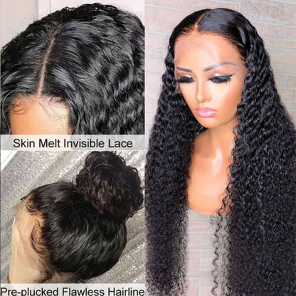 VIYA Curly 5x5 Lace Closure Wig Natural Black Human Hair Wig