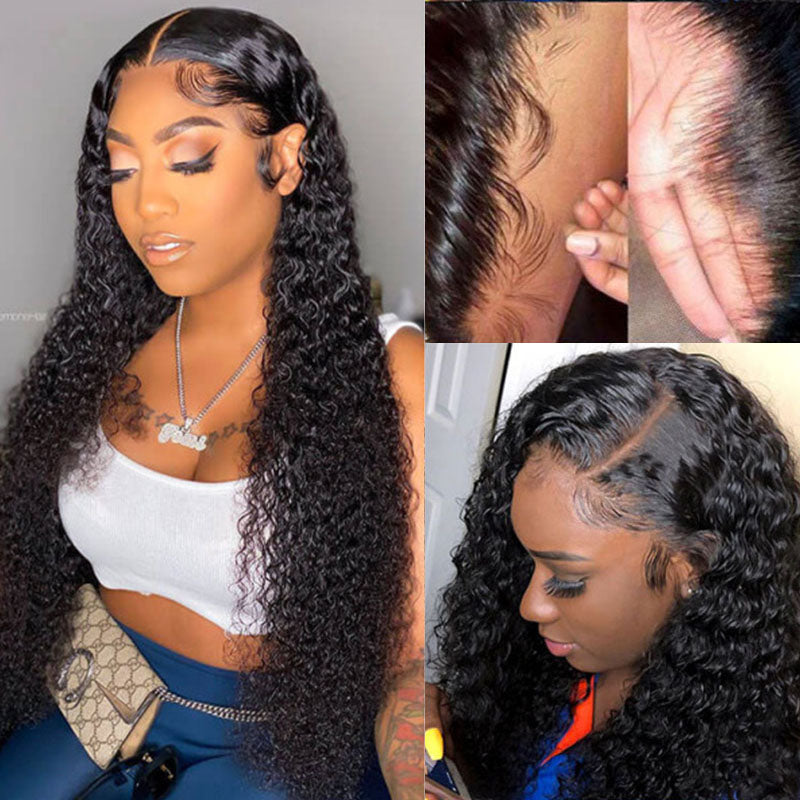 VIYA Curly 5x5 Lace Closure Wig Natural Black Human Hair Wig