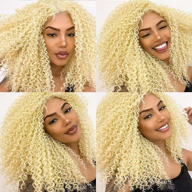 VIYA Curly 613 Blonde Color 13x6 Lace Frontal Wig Human Hair Wig