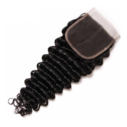 VIYA Deep Wave 1 Pcs HD Lace Closure Natural Black Human Hair