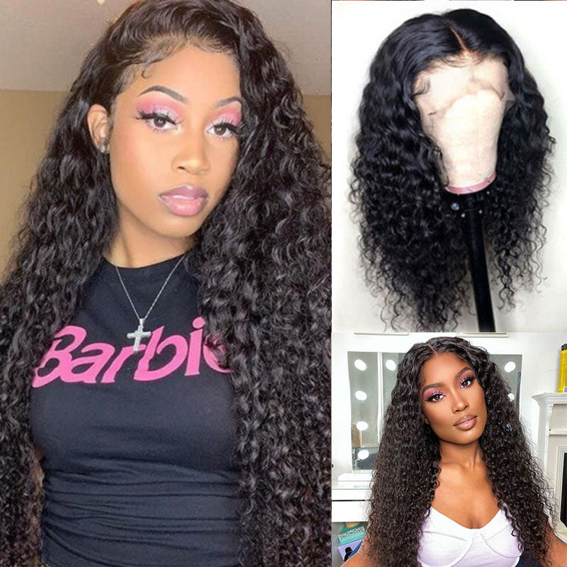 VIYA Deep Wave 13x4 Lace Frontal Wig Natural Black Wig Human Hair