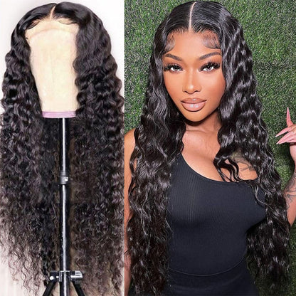 VIYA Deep Wave 13x4 Lace Frontal Wig Natural Black Wig Human Hair