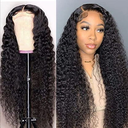 VIYA Deep Wave 13x6 Lace Front Wig Natural Black Human Hair Wig