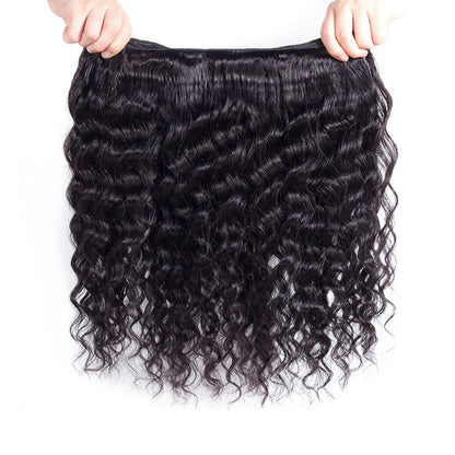 VIYA Deep Wave 3 Bundles Hair Weft With 13x4 HD Lace Frontal Human Hair