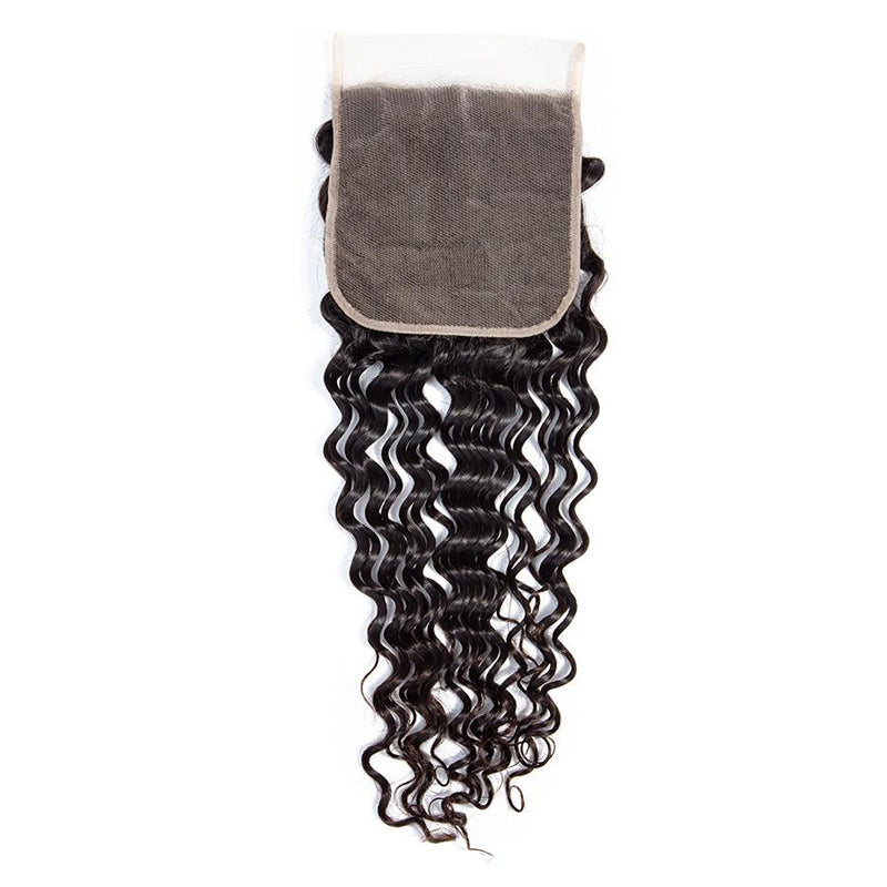 VIYA Deep Wave 4 Bundles Hair Weft With 5x5 HD Lace Closure Human Hair