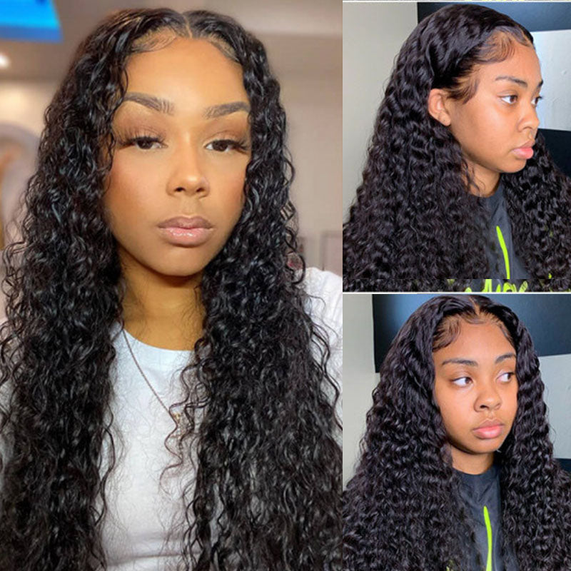 VIYA Deep Wave 5x5 Lace Closure Wig Natural Black Human Hair Wig