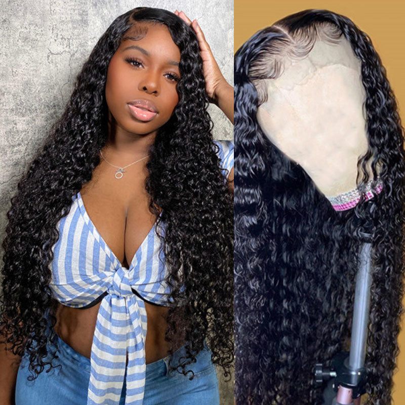 VIYA Deep Wave 5x5 Lace Closure Wig Natural Black Human Hair Wig