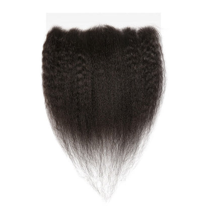 VIYA Kinky Straight 1 Pcs 13x4 Lace Frontal Natural Black Human Hair