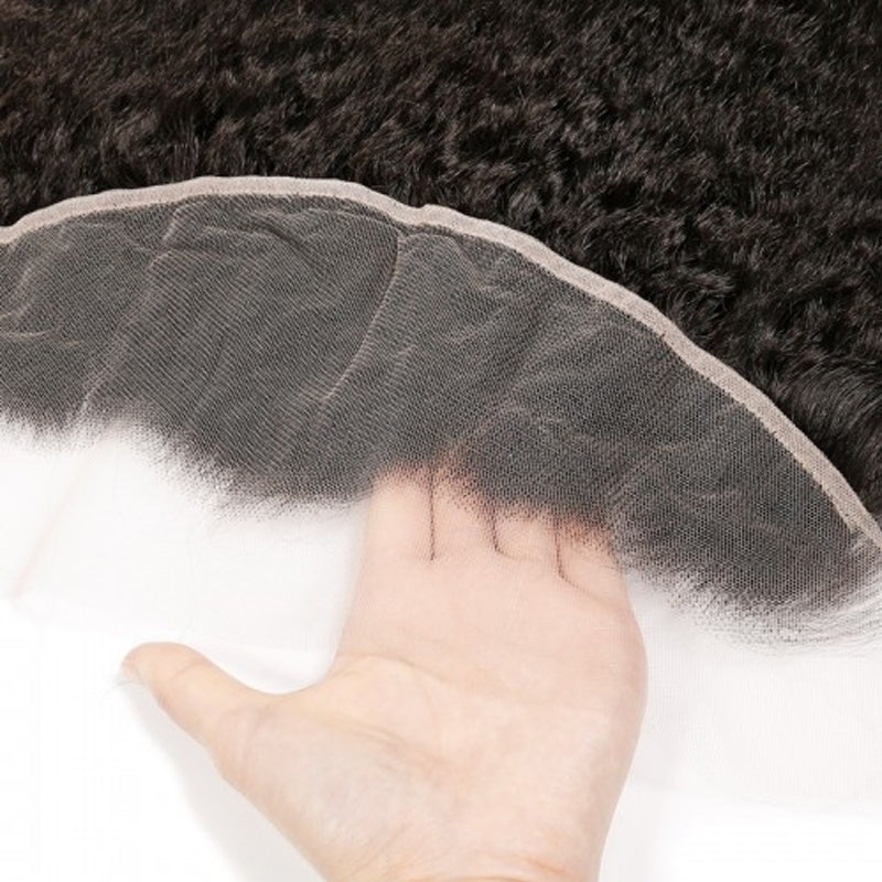 VIYA Kinky Straight 1 Pcs HD Lace Frontal Natural Black Human Hair