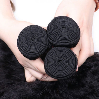 VIYA Kinky Straight 14-30 Inch 3 Pcs Bundles Natural Black Human Hair