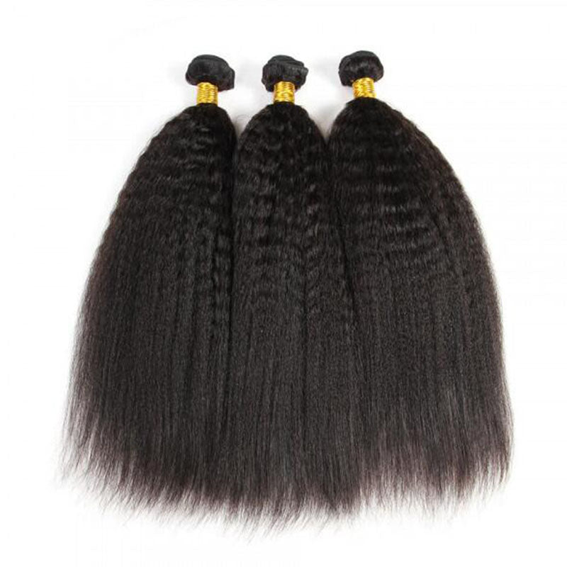VIYA Kinky Straight 14-30 Inch 3 Pcs Bundles Natural Black Human Hair
