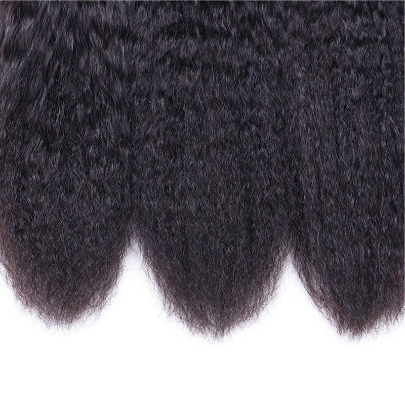 VIYA Kinky Straight 14-30 Inch 3 Pcs Bundles Natural Black Human Hair