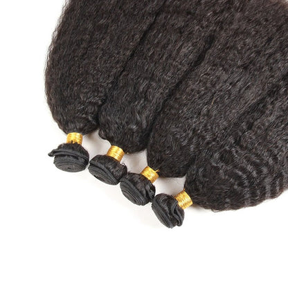 VIYA Kinky Straight 4 Pcs Bundles Natural Black Human Hair