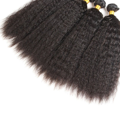 VIYA Kinky Straight 4 Pcs Bundles Natural Black Human Hair