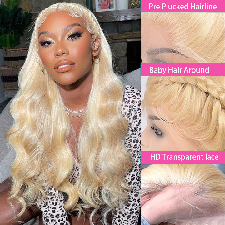 VIYA 360 Lace Frontal 613 Blonde Loose Body Wave/Straight Human Hair Wigs