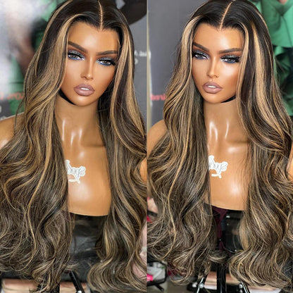 VIYA Full Size™ Glueless 13x6 HD Lace Balayage Highlight Loose Body Wave Pre Bleached Knots Wig