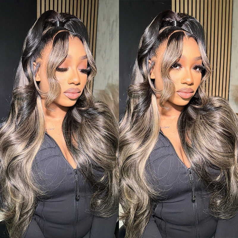 VIYA Full Size™ Glueless 13x6 HD Lace Balayage Highlight Loose Body Wave Pre Bleached Knots Wig