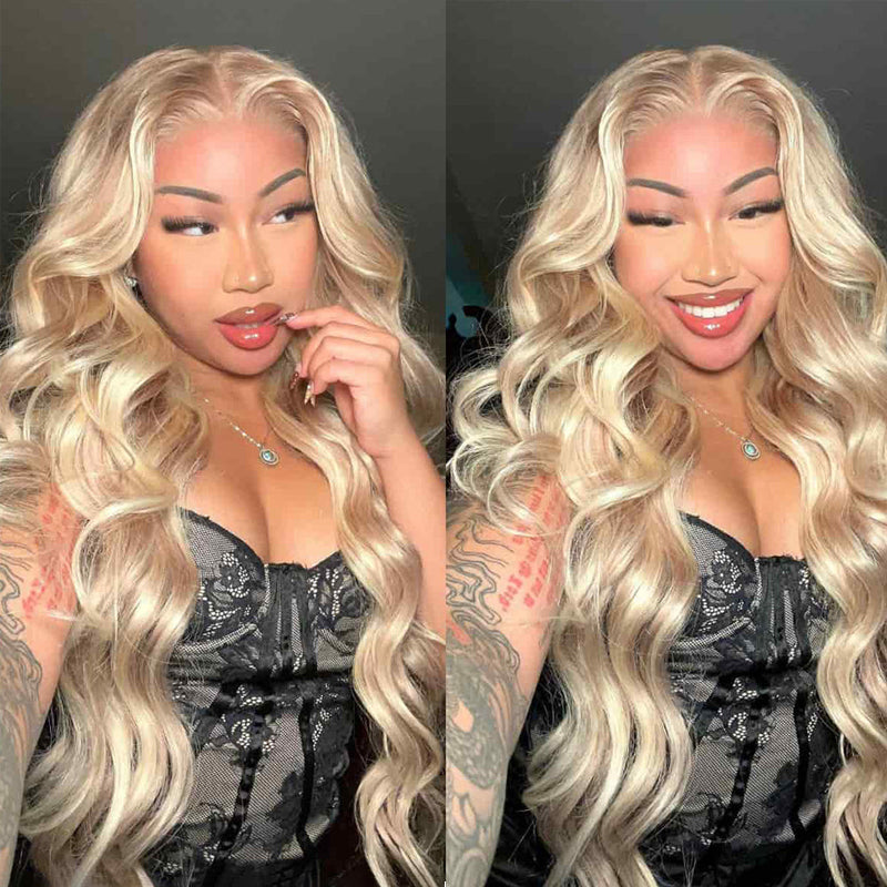 VIYA Full Size™ Glueless 13x6 Lace New Arrival Blonde Wig With Brown Highlights 