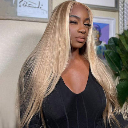 VIYA Full Size™ Glueless 13x6 Lace New Arrival Blonde Wig With Brown Highlights 