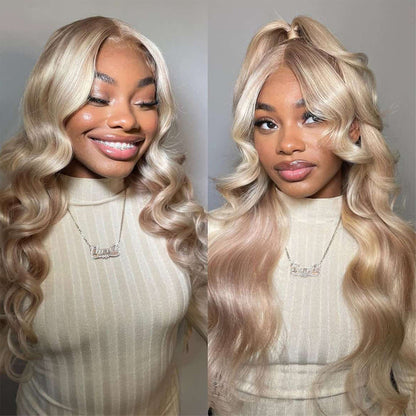 VIYA Full Size™ Glueless 13x6 Lace New Arrival Blonde Wig With Brown Highlights 