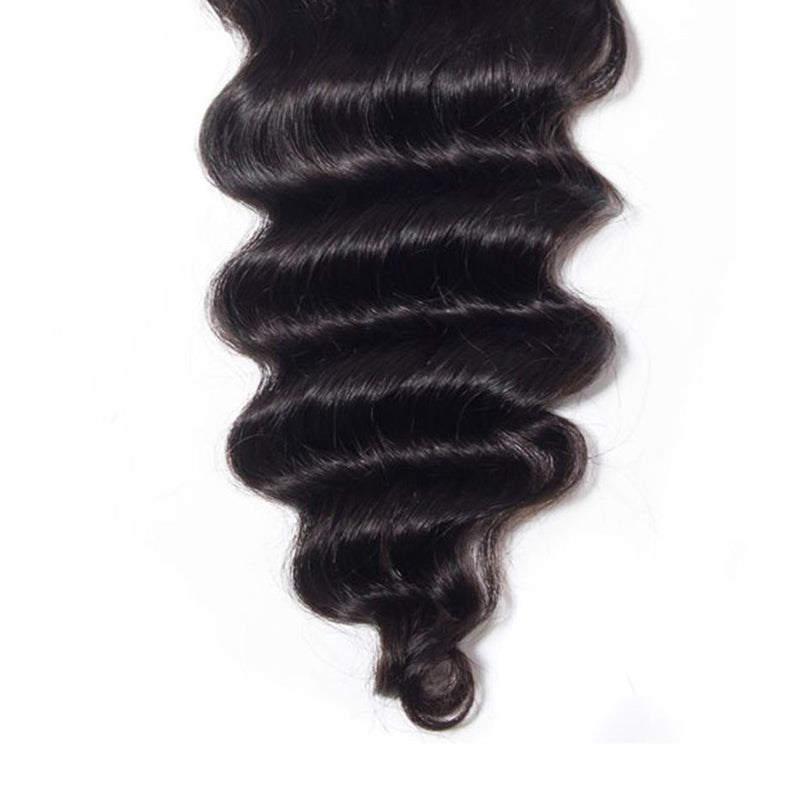 VIYA Loose Deep Wave 1 Pcs 4x4 Lace Closure Natural Black Human Virgin Hair