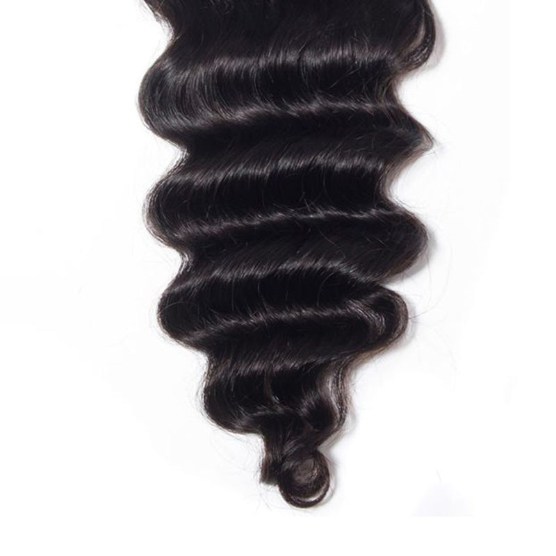 VIYA Loose Deep Wave 1 Pcs HD Lace Closure Natural Black Human Virgin Hair