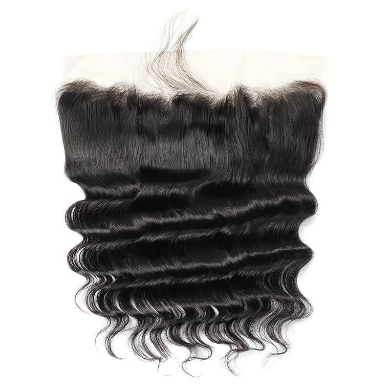 VIYA Loose Deep Wave 1 Pcs HD Lace Frontal Natural Black Human Virgin Hair