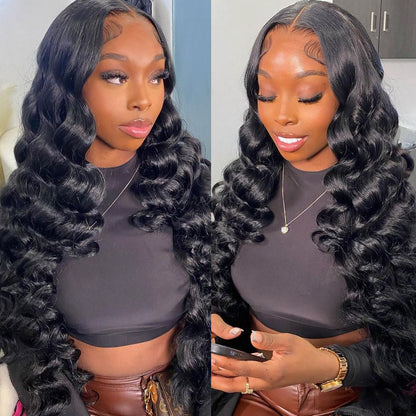VIYA Full Size™ Glueless 13x4/13x6 HD Lace Loose Deep Wave Human Hair Pre Bleached Knots Wig