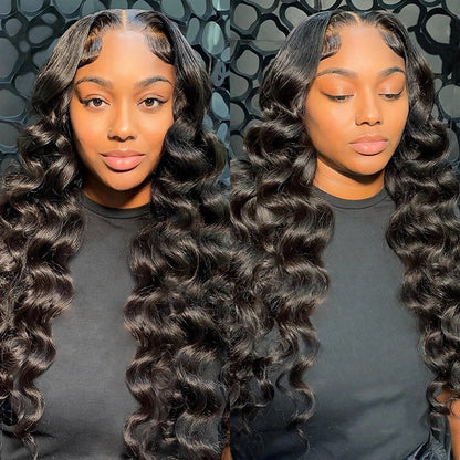 VIYA Full Size™ Glueless 13x4/13x6 HD Lace Loose Deep Wave Human Hair Pre Bleached Knots Wig