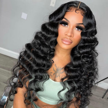 VIYA Full Size™ Glueless 13x4/13x6 HD Lace Loose Deep Wave Human Hair Pre Bleached Knots Wig