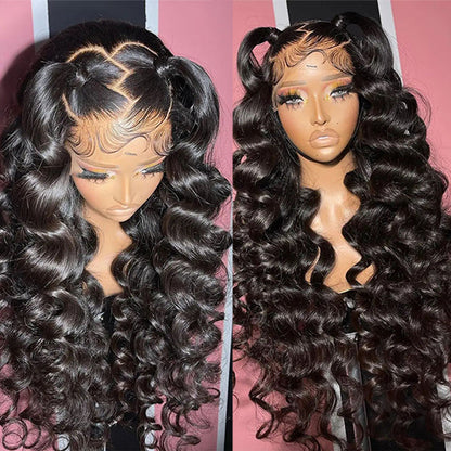 VIYA Full Size™ Glueless 13x4/13x6 HD Lace Loose Deep Wave Human Hair Pre Bleached Knots Wig