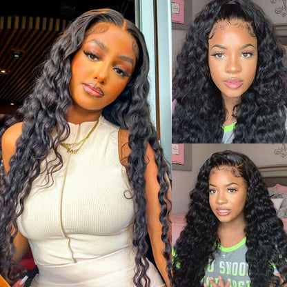 VIYA Loose Deep Wave 13x6 Lace Frontal Wig Natural Black Human Hair Wig