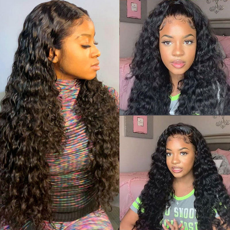 VIYA Loose Deep Wave 13x6 Lace Frontal Wig Natural Black Human Hair Wig