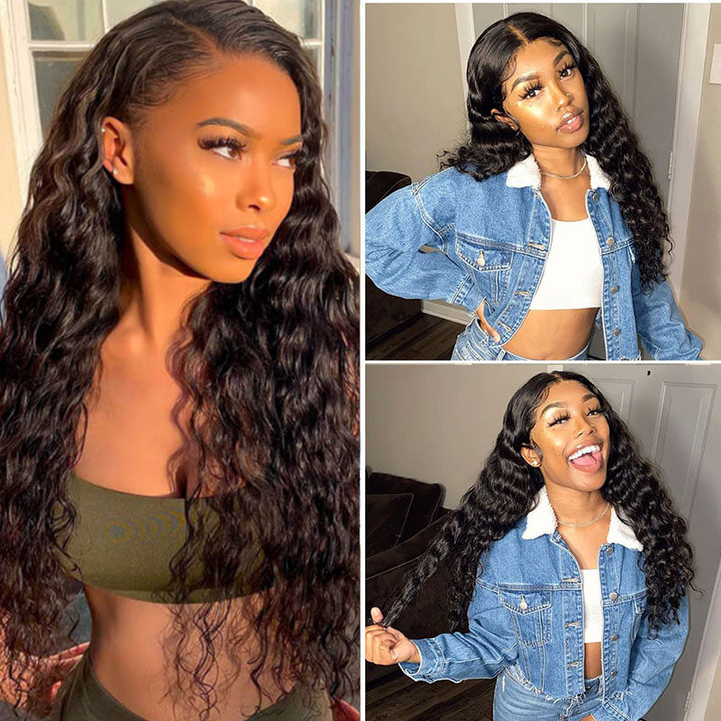 VIYA Loose Deep Wave 5x5 Lace Closure Wig Natural Black Human Hair Wig