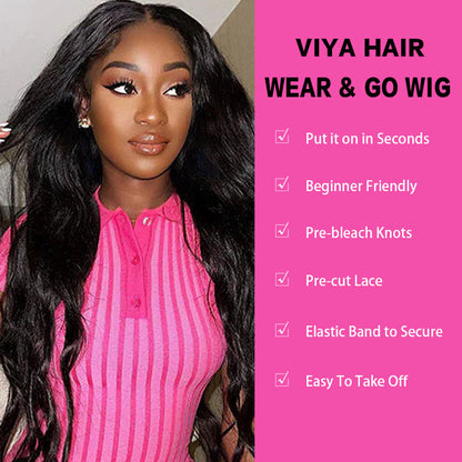 VIYA Pre Cut Loose Body Wave 5x5 HD Lace Glueless Wig Human Virgin Hair