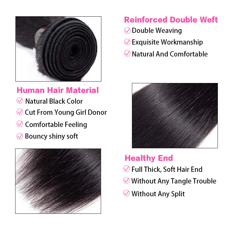 VIYA Straight 1 Bundle Human Virgin Hair Natural Color