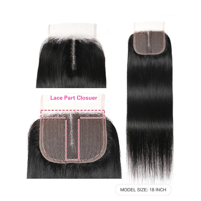 VIYA Straight 1 Pcs HD Lace Closure Natural Black Human Virgin Hair