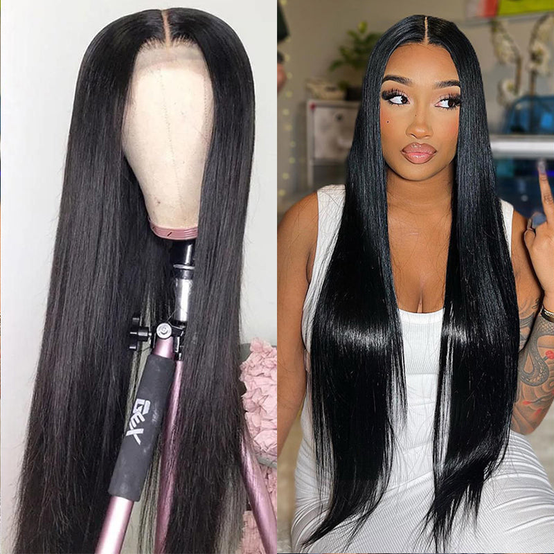 VIYA Straight 13x4 Lace Frontal Wig Natural Black Human Hair Wig