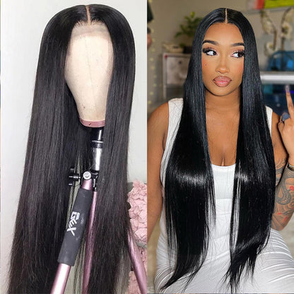 VIYA Straight 13x4 Lace Frontal Wig Natural Black Human Hair Wig